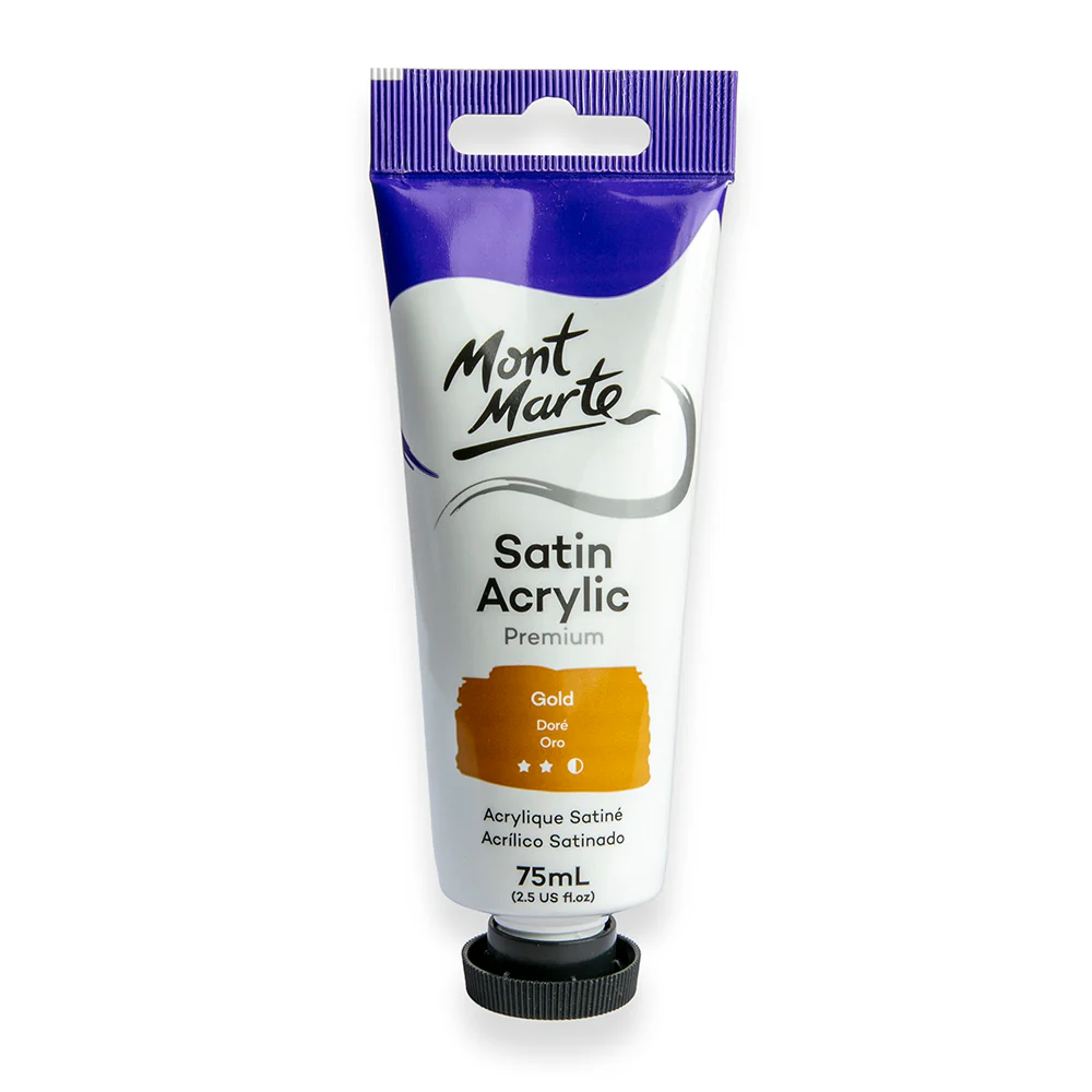 Mont Marte Satin অ্যাক্রিলিক পেইন্ট প্রিমিয়াম 75ml – Gold