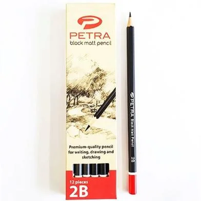 Petra ব্ল্যাক ম্যাট পেন্সিল - 12 পিস