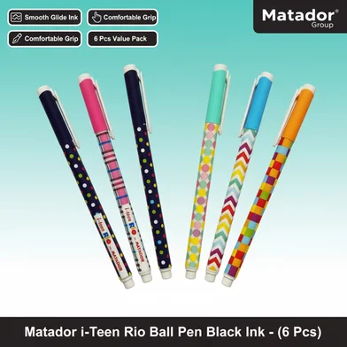 Matador i-টিন Rio বলপেন ব্ল্যাক ইংক -6 পিস — ছবি 2
