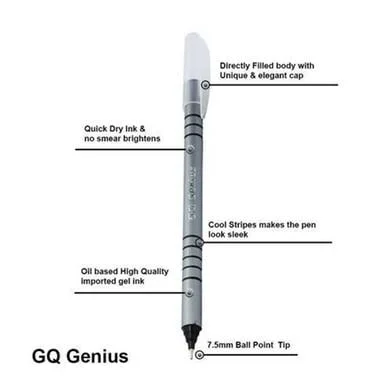 GQ Genius বলপেন ব্ল্যাক ইংক - 10 পিস — ছবি 3