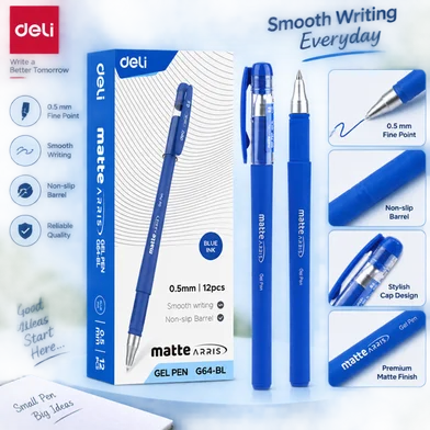 Deli ম্যাট Arris জেল পেন-0.5 মিমি-12 পিস - EG64-BL — ছবি 4
