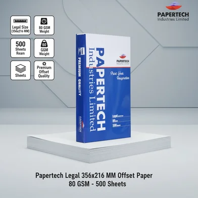 Papertech লিগ্যাল 356x216 মিমি অফসেট পেপার 80 জিএসএম - 500 শিট — ছবি 2