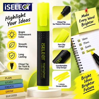 Deli iSelect হাইলাইটার-12 পিস - UU601-YL — ছবি 4