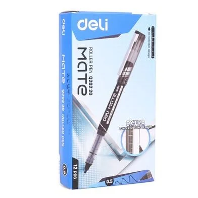 Deli রোলার পেন ব্ল্যাক ইংক 0.5 মিমি12 পিস - EQ20220 — ছবি 5