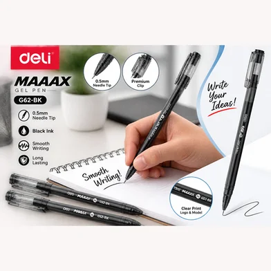 Deli Maaax জেল পেন-0.5 মিমি-12 পিস - EG62-BK — ছবি 5