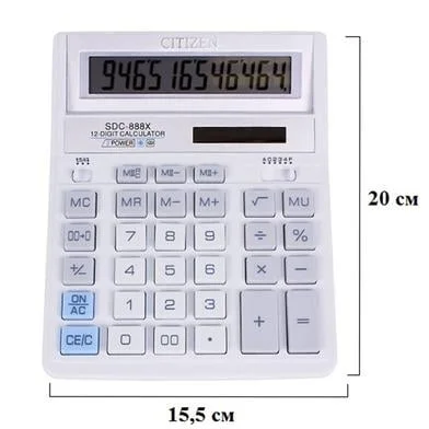 Citizen SDC 888xwh ম্যানুয়াল ডেস্কটপ ক্যালকুলেটর — ছবি 2