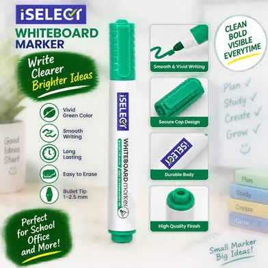 Deli iSelect হোয়াইটবোর্ড মার্কার-12 পিস - UU001-GN — ছবি 4