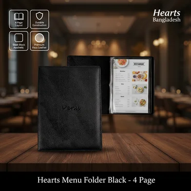 Hearts মেনু ফোল্ডার ব্ল্যাক - 4 পেজ — ছবি 2