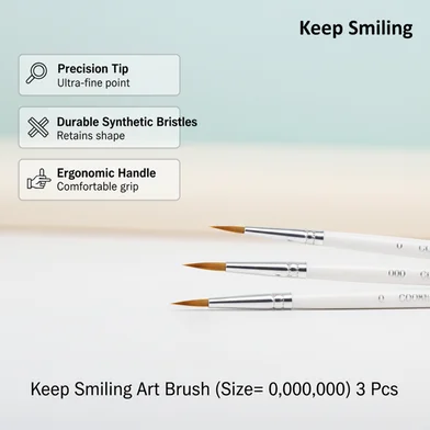 Keep Smiling আর্ট ব্রাশ (সাইজ= 0,00,000) 3 পিস — ছবি 2