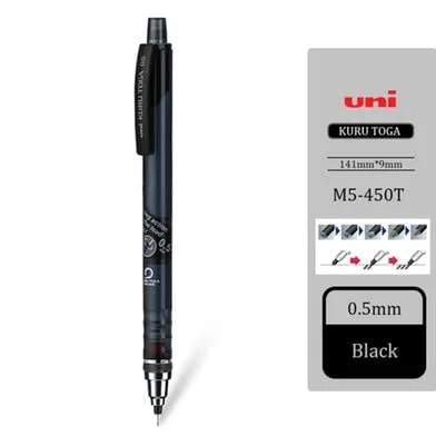 UNI MITSUBISHI Kuru Toga M5-450T গ্রে মেকানিক্যাল পেন্সিল – 0.5 মিমি অটো-Rotation লিড অ্যাডভান্স — ছবি 2