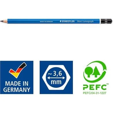 STAEDTLER মার্স Lumograph পেন্সিল 8B প্যাক অফ 12 — ছবি 5