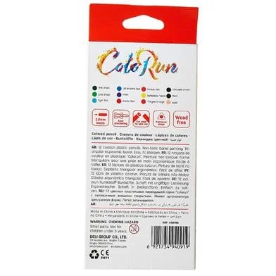 Deli প্লাস্টিক কালার্ড পেন্সিল 12 কালার - EC00100 — ছবি 3