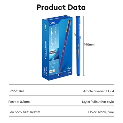 Deli ম্যাট Arris জেল পেন-0.7 মিমি-12 পিস - EG84-BL — ছবি 5