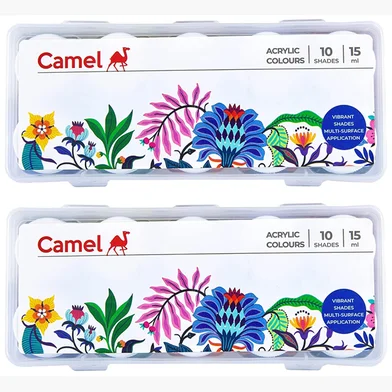 Camel Fabrica অ্যাক্রিলিক ও ফেব্রিক আল্ট্রা কালার 10 শেড 15 মিলি — ছবি 3