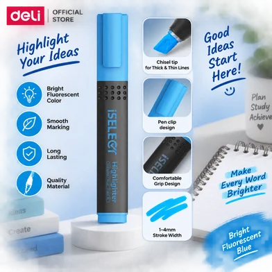 Deli iSelect হাইলাইটার-12 পিস - UU601-BL — ছবি 4