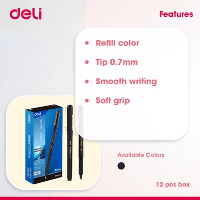 Deli ম্যাট Arris জেল পেন-0.7 মিমি-12 পিস - EG84-BK — ছবি 4