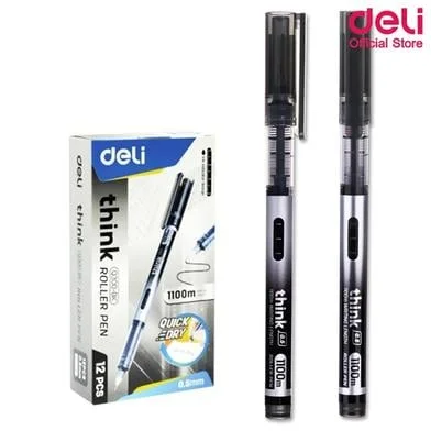 Deli রোলার পেন ব্ল্যাক 0.5 মিমি 12 পিস - EQ300-BK — ছবি 2