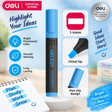 Deli iSelect হাইলাইটার-12 পিস - UU601-BL — ছবি 3