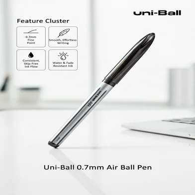 Uni-Ball 0.7 মিমি এয়ার বলপেন - ব্ল্যাক ইংক — ছবি 2