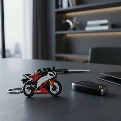 Yamaha বাইক পিভিসি কি-চেইন কী রিং রেড রাবার মোটরসাইকেল বাইক কার কালেক্টিবল গিফট - (কি-রিং_yamaha_বাইক) — ছবি 3