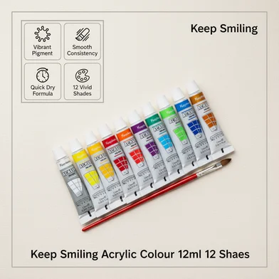 Keep Smiling অ্যাক্রিলিক কালার 12 মিলি 12 Shaes — ছবি 2