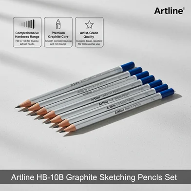 Artline HB, 2B, 4B, 6B, 8B, 10B গ্রাফাইট স্কেচিং পেন্সিল সেট ফর ড্রয়িং পেন্সিল সেট — ছবি 2