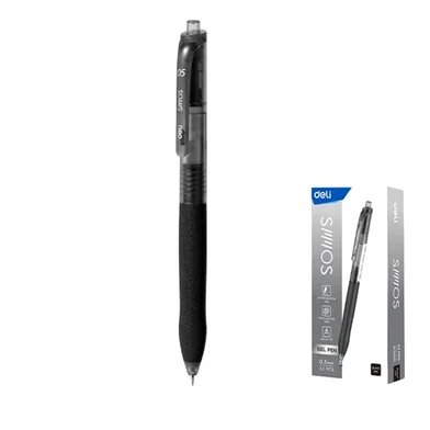 Deli Smos জেল পেন-0.5 মিমি-12 পিস - EG075-BK — ছবি 3