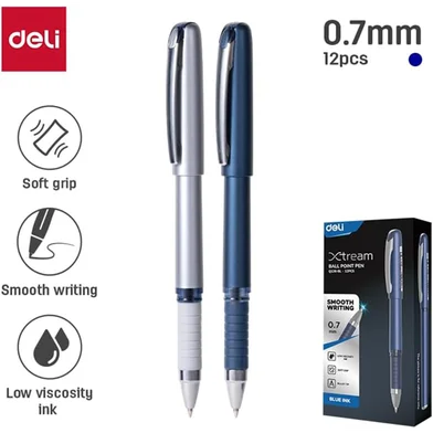 Deli Xtream বলপয়েন্ট পেন0.7 মিমি-12 পিস - EQ126-BL — ছবি 5