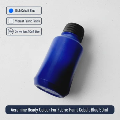 Acramine রেডি কালার ফর ফেব্রিক পেইন্ট Cobalt ব্লু 50 মিলি — ছবি 2