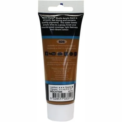 Mont Marte স্টুডিও অ্যাক্রিলিক পেইন্ট 75 মিলি - Raw Sienna (MSCH7506) — ছবি 2