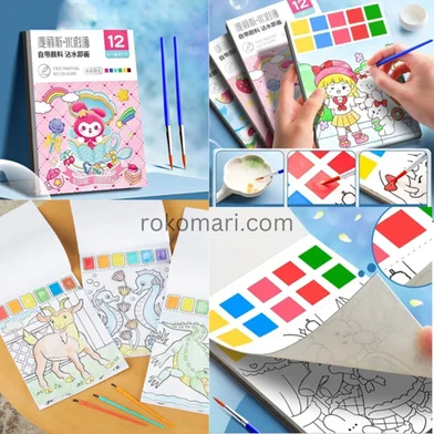 ওয়াটারকালার প্যাড সহ কালার ও ব্রাশ — ছবি 2