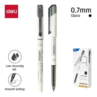 Deli অ্যারো বলপয়েন্ট পেন-0.7 মিমি-12 পিস - EQ23-BK — ছবি 2