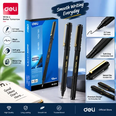 Deli ম্যাট Arris জেল পেন-0.7 মিমি-12 পিস - EG84-BK — ছবি 5