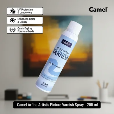 Camel Arfina আর্টিস্ট পিকচার বার্নিশ স্প্রে - 200 মিলি — ছবি 2