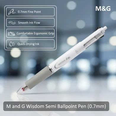 M&G Wisdom সেমি বলপয়েন্ট পেন (0.7 মিমি) (যেকোনো কালার)-1 পিস — ছবি 2
