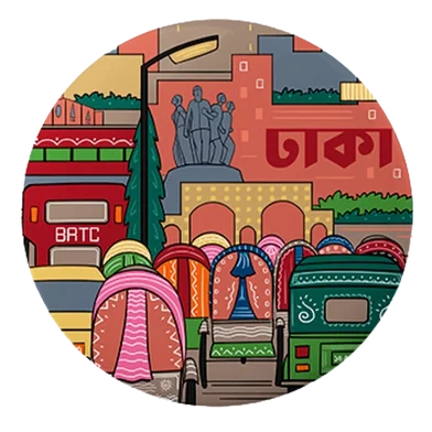 Sevendays ঢাকা বাটন পিন ব্যাজ - 10 পিস — ছবি 2